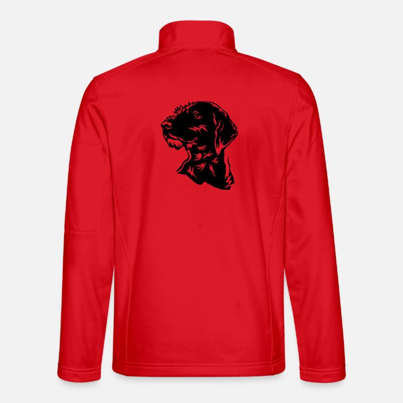 Deutsch Drahthaar Kopf - Unisex Softshelljacke - Rot