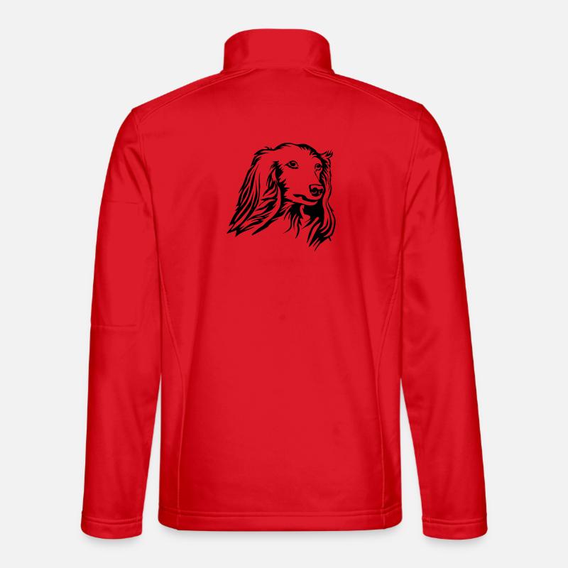 Dachshund head - Unisex Softshell Jacket - red