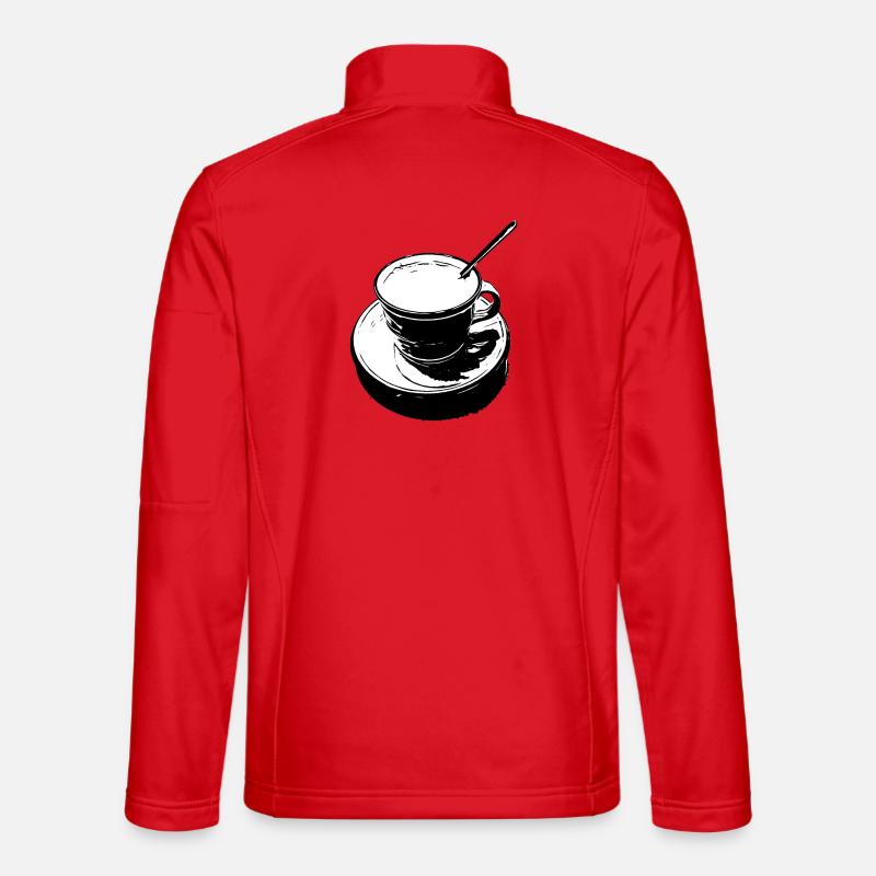 Coffee cup black and white - Unisex Softshell Jacket - red