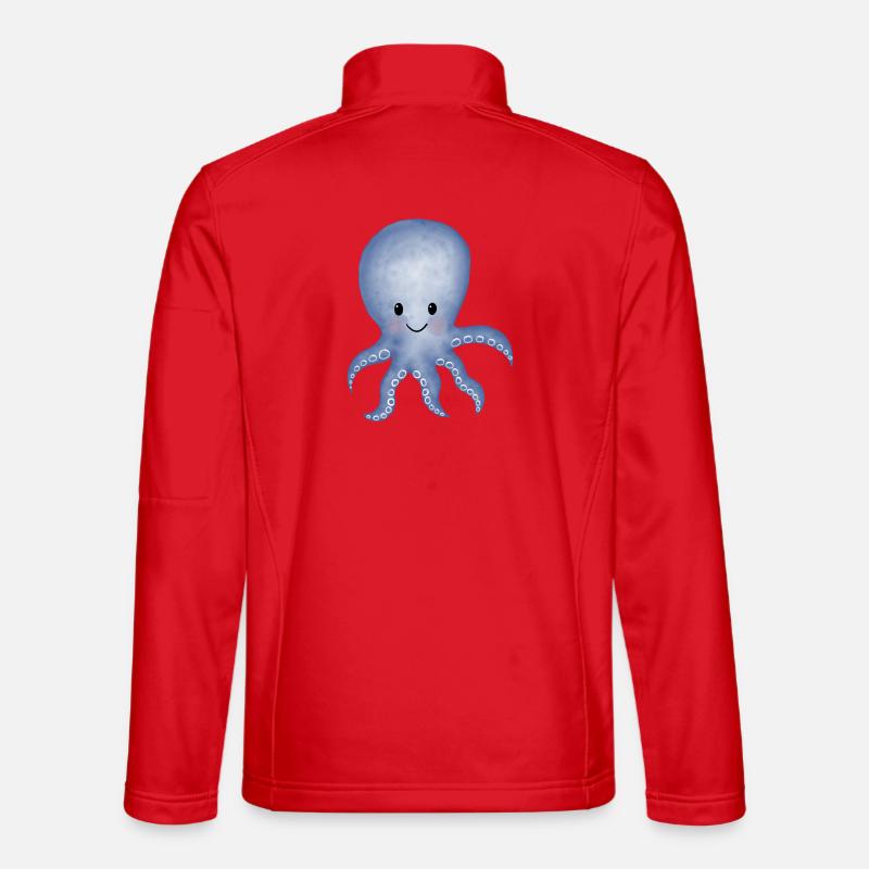 Octopus squid - Unisex Softshell Jacket - red
