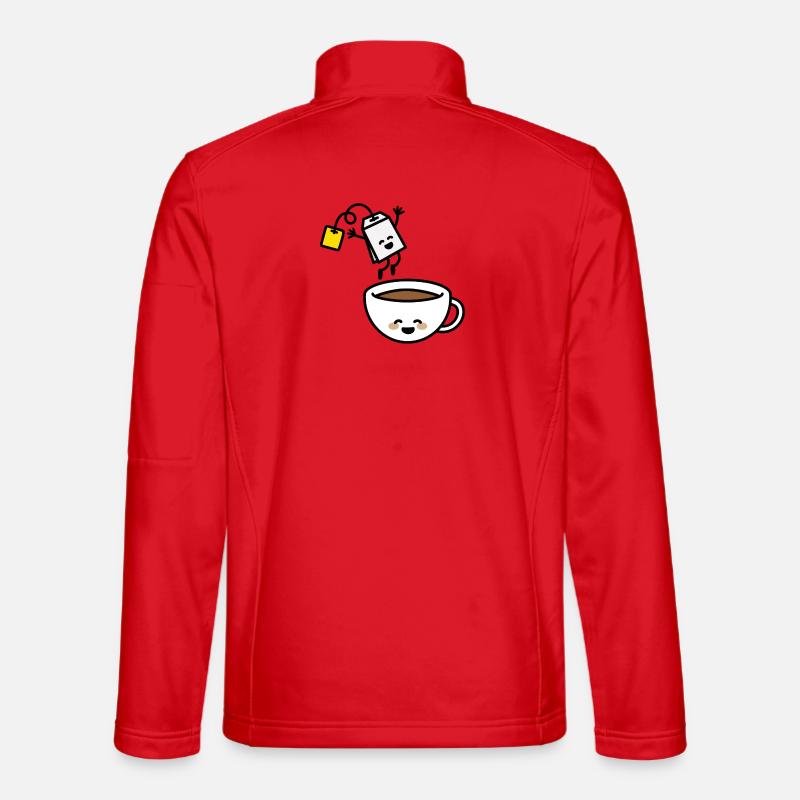 Lustige Teebeutel Teetasse glücklich Tee-Liebhaber Tee-Trinker - Unisex Softshelljacke - Rot