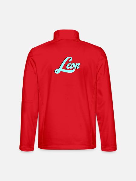 Leon Name Leuchtendes Leo Motiv für Tierliebhaber - Unisex Softshelljacke - Rot