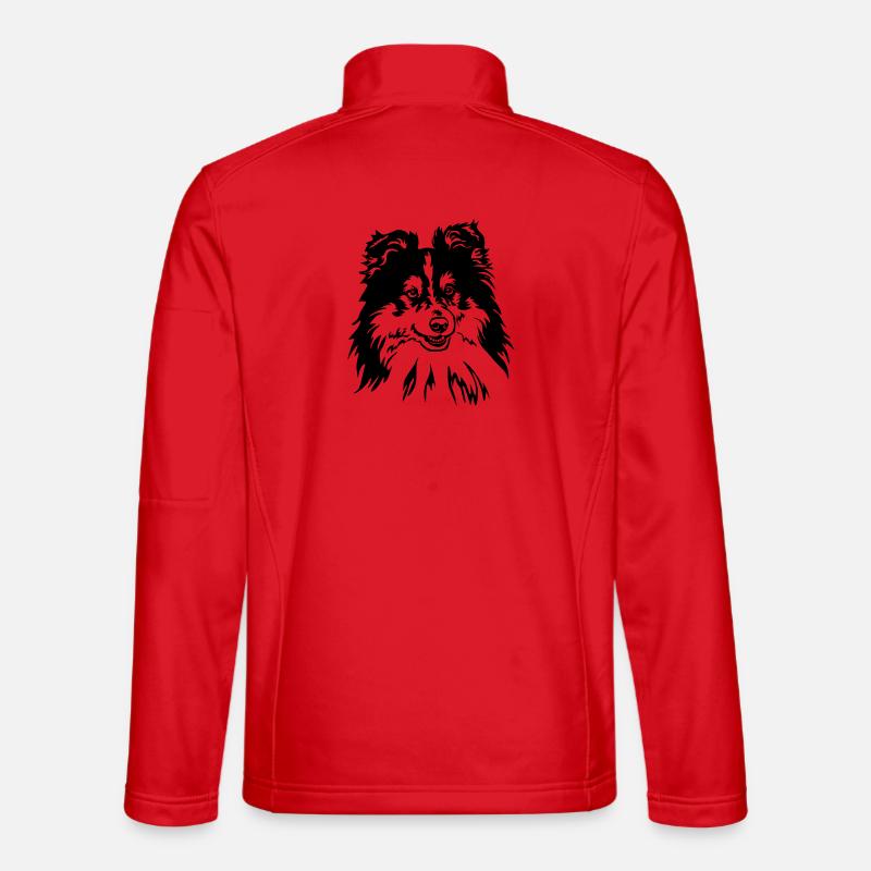 Sheltie Head - Unisex Softshell Jacket - red