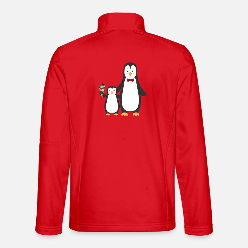 Pinguin Pinguine mit Eis - Unisex Softshelljacke - Rot
