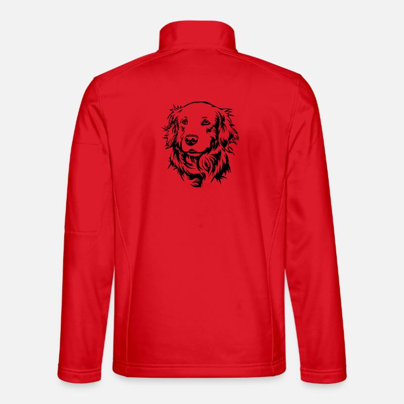 Golden Retriever Head - Unisex Softshell Jacket - red