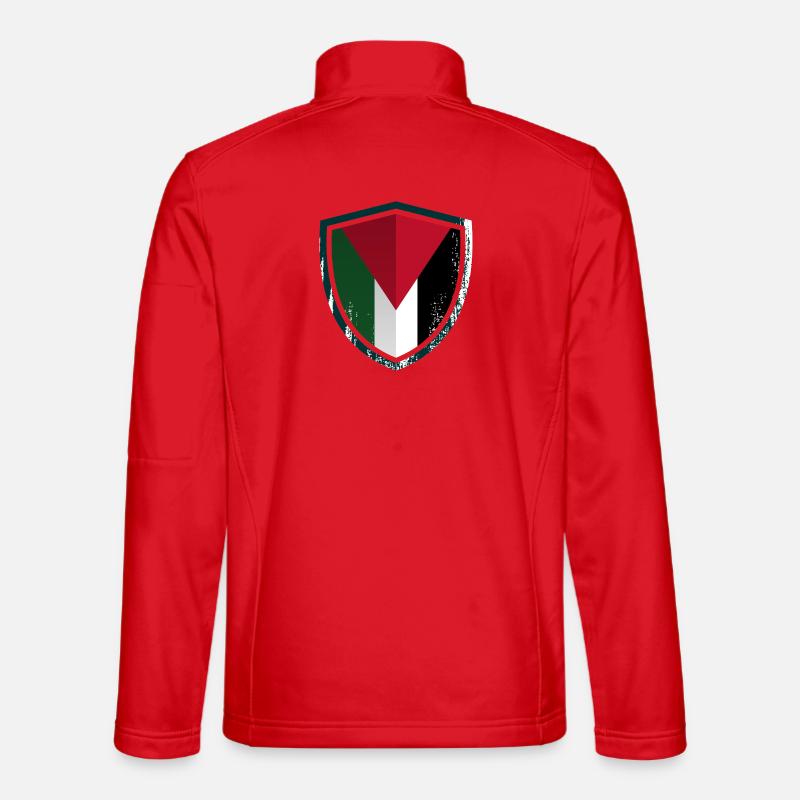 Geometric Shield Crest - Unisex Softshell Jacket - red