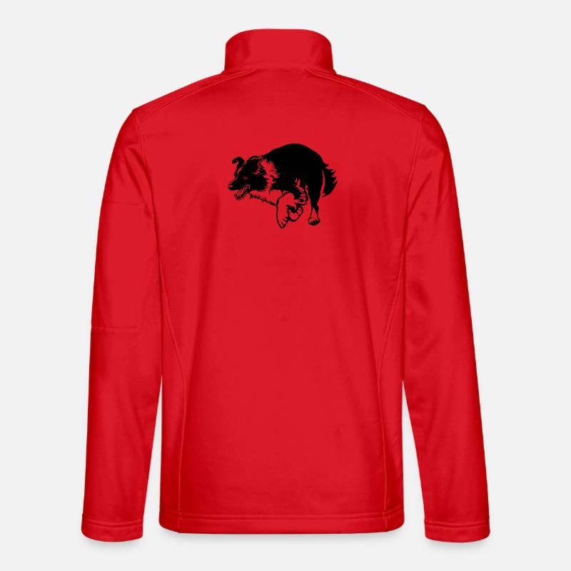 Border Collie - Unisex Softshell Jacket - red