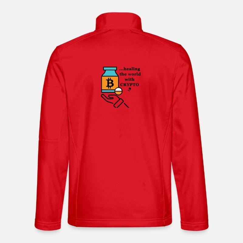 Bitcoin Icon Meme - Unisex Softshelljacke - Rot