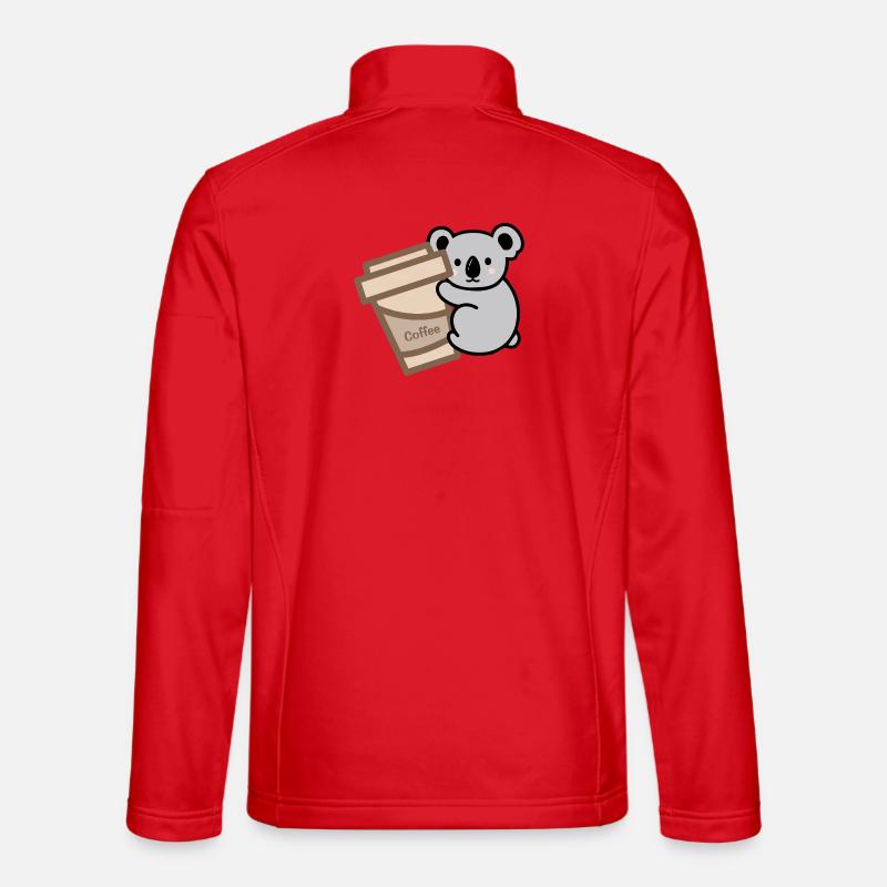 Koala Needs Coffee - Unisex Softshell Jacket - red