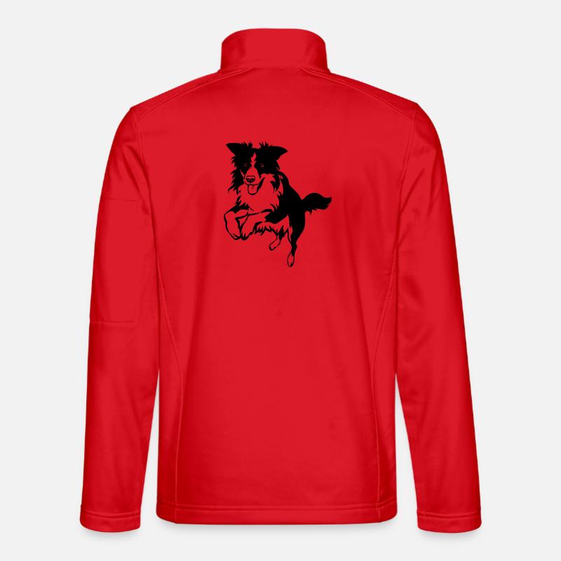 Border Collie - Unisex Softshelljacke - Rot