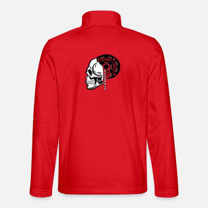 Biker Bicycle Skull Saying - Unisex Softshell Jacket - red
