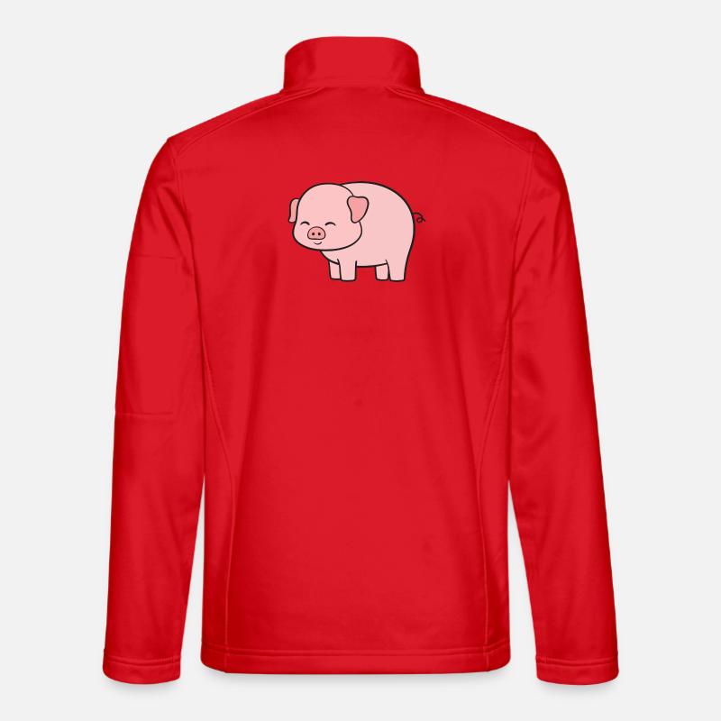 Pig Pigs - Unisex Softshell Jacket - red