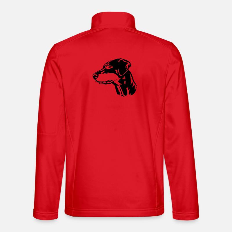 Doberman Head - Unisex Softshell Jacket - red