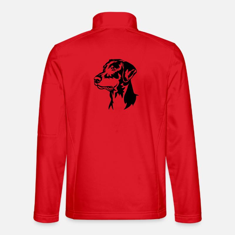 Doberman Head - Unisex Softshell Jacket - red