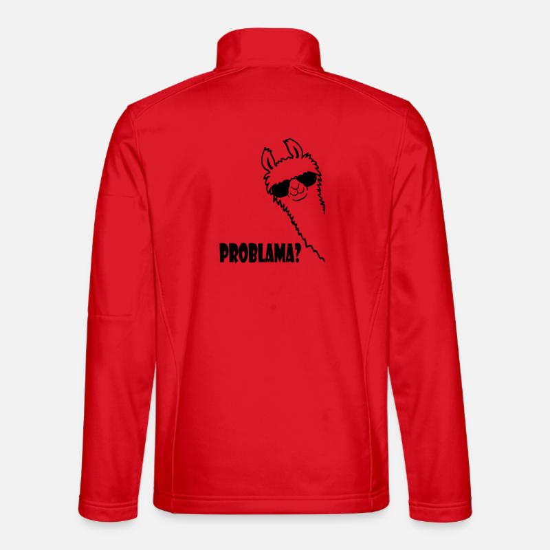 Lama Problama Frage - Unisex Softshelljacke - Rot