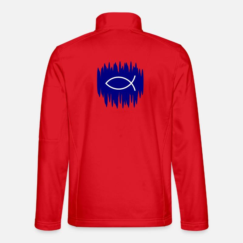 Jesusfisch Ichthys Fisch Fische - Unisex Softshelljacke - Rot
