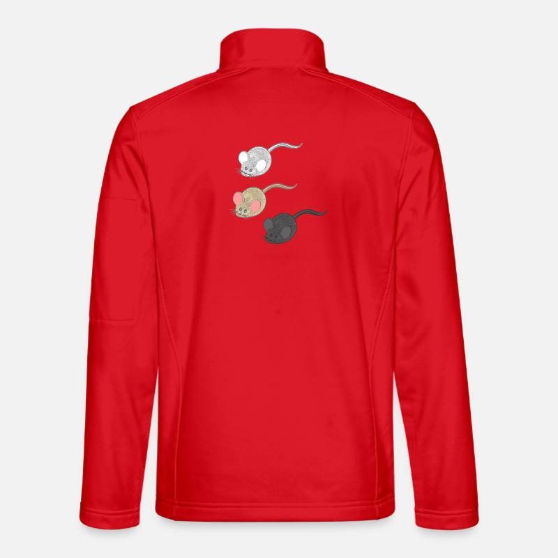 geschenkideen mäuse, Drei Mäuse, Mäuse Fan - Unisex Softshelljacke - Rot