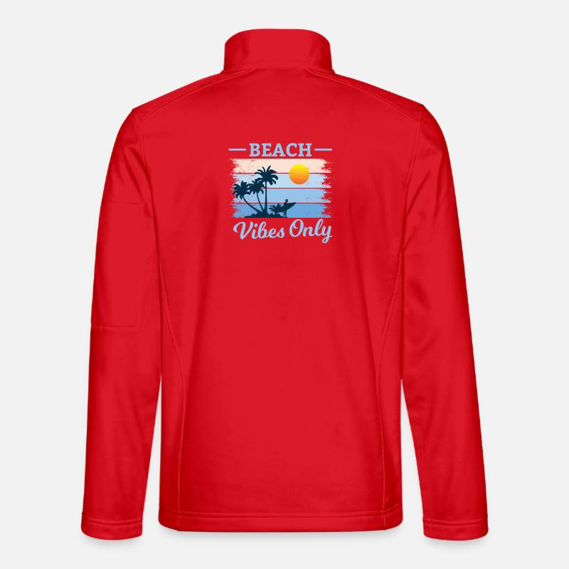Beach Palm Tree Sunset Design - Unisex Softshell Jacket - red