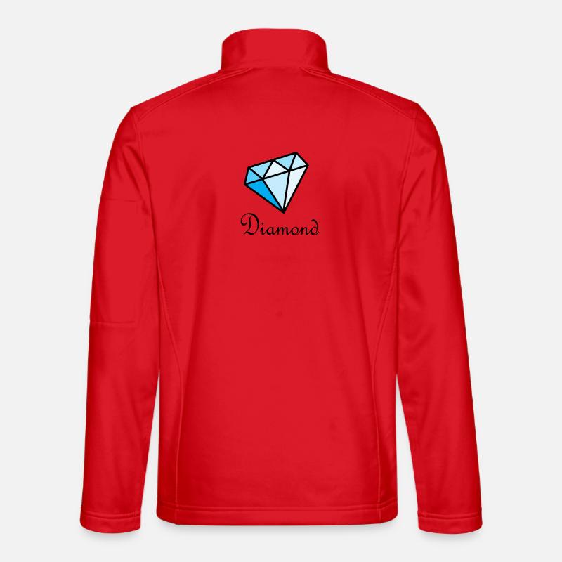 Blue Geometric Diamond - Unisex Softshell Jacket - red