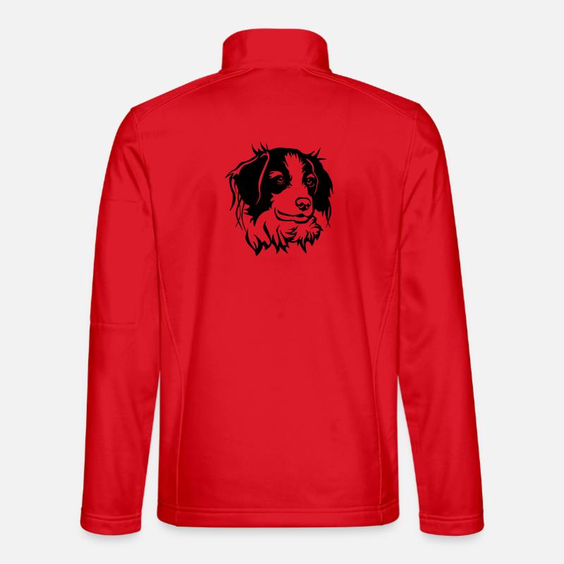 Kooikerhondje Kopf - Unisex Softshelljacke - Rot