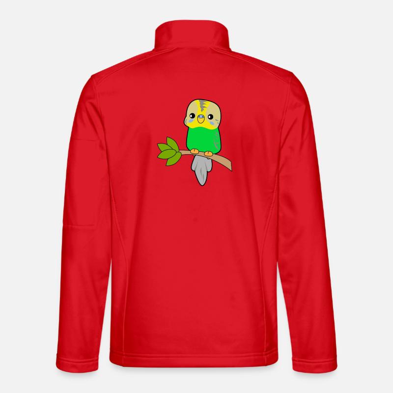 Budgerigar Parrot - Unisex Softshell Jacket - red