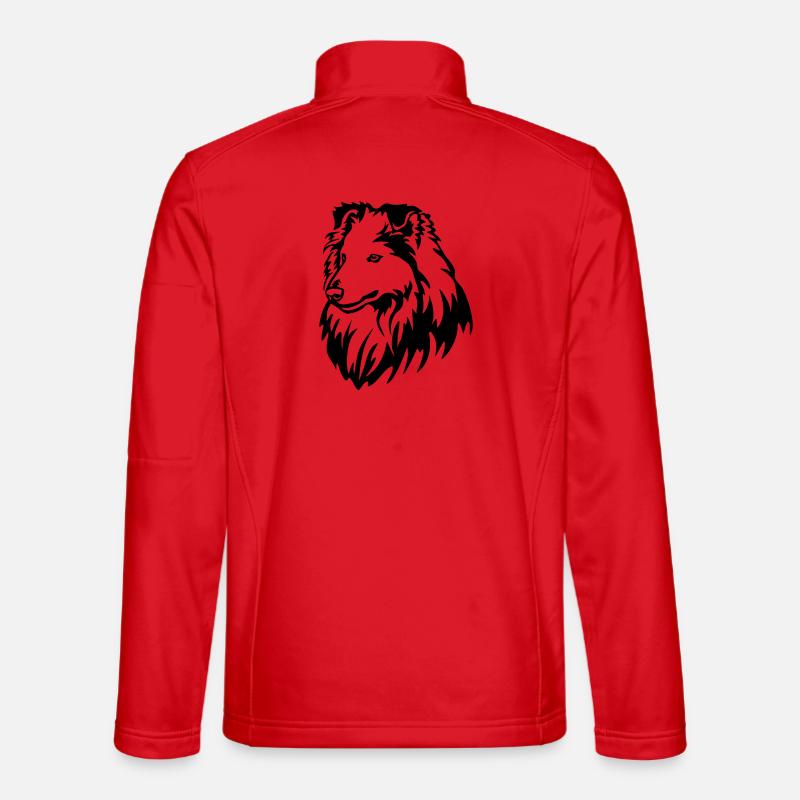 Sheltie Head - Unisex Softshell Jacket - red