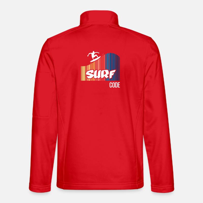 Code de surf (sombre) - Veste en tissu softshell Unisexe - rouge