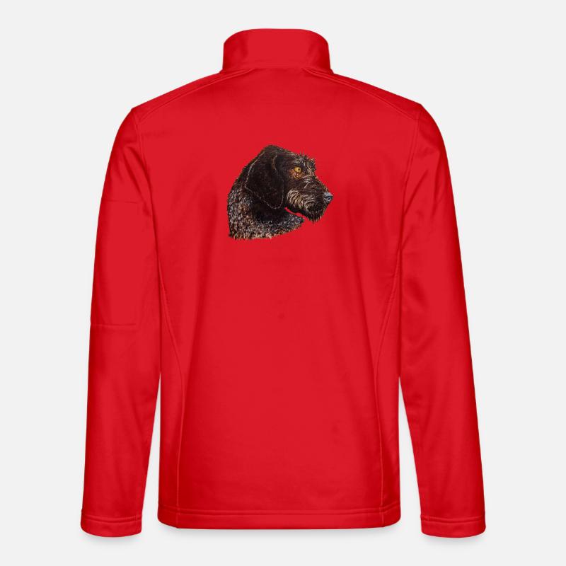 Deutsch Stichelhaar Portrait - Unisex Softshelljacke - Rot