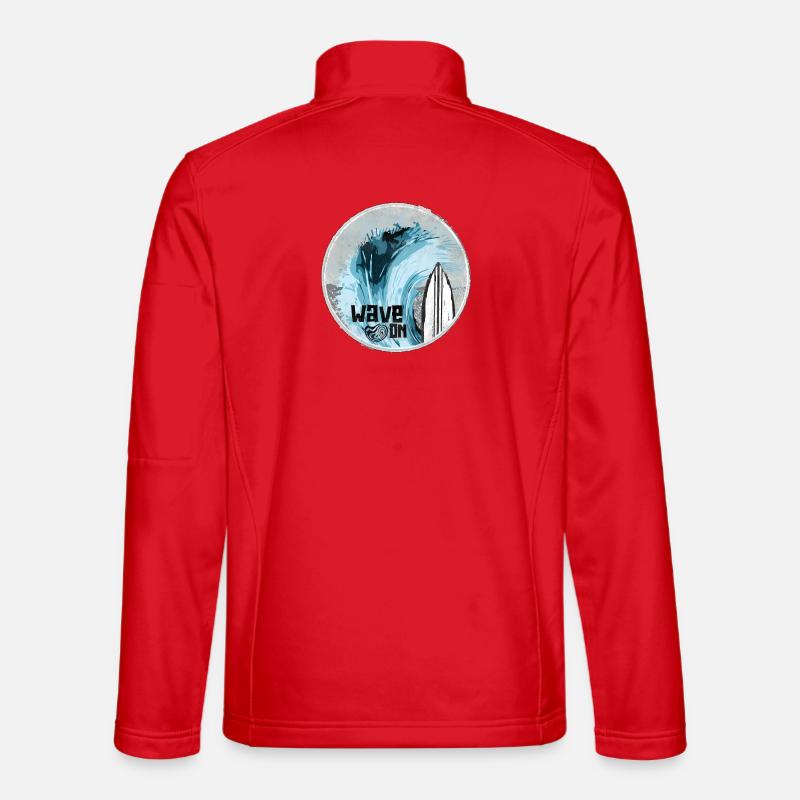 Vague de mer avec design de planche de surf Veste en tissu softshell Unisexe