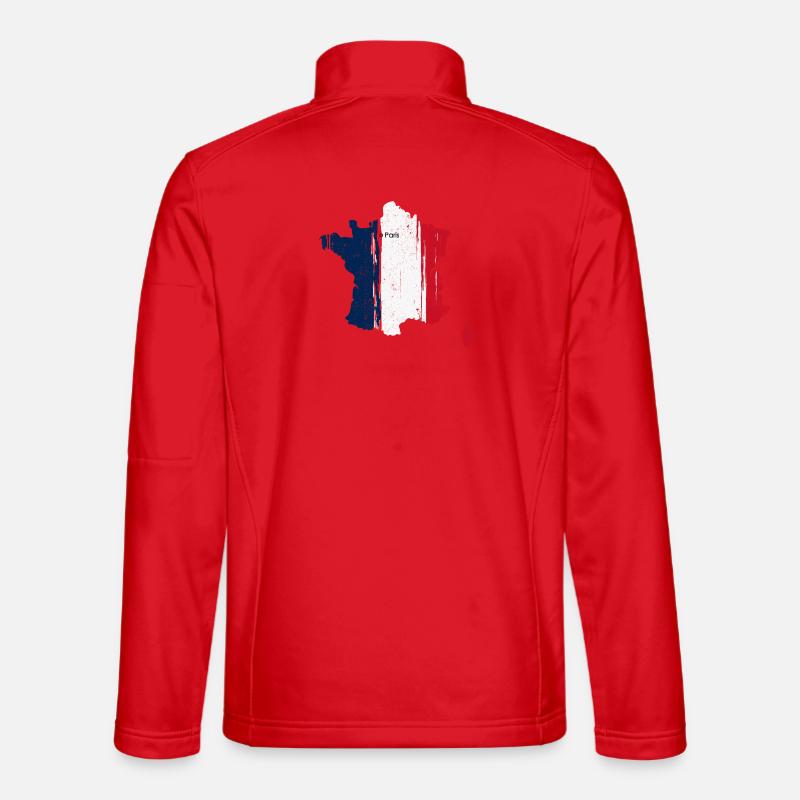 Paris Pinselstrich Flagge Frankreich - Unisex Softshelljacke - Rot