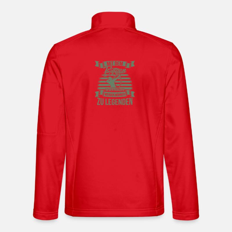 Bogenschiessen mit dem Bogen in den Händen Unisex Softshelljacke