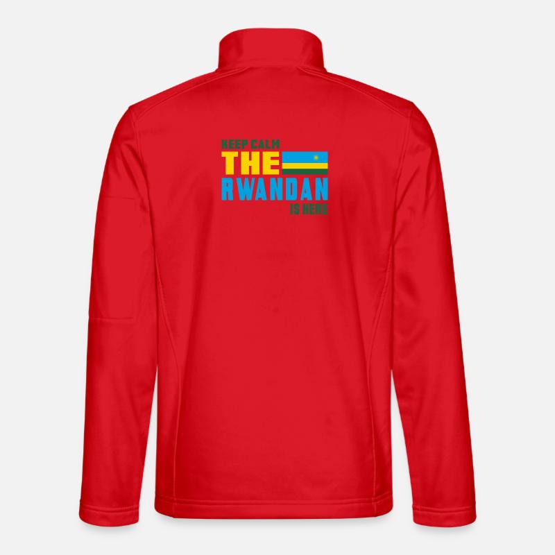 Keep calm Rwanda flag design - Unisex Softshell Jacket - red