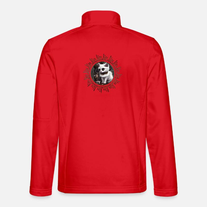 Kleine Steampunk-Katze - Unisex Softshelljacke - Rot