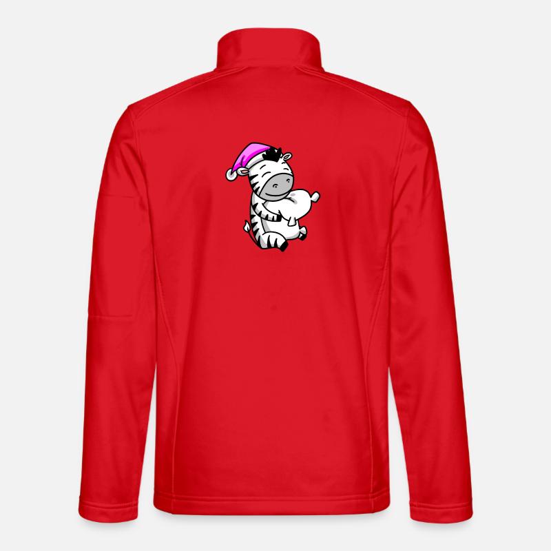 Zebra with pillow and sleeping cap - Unisex Softshell Jacket - red