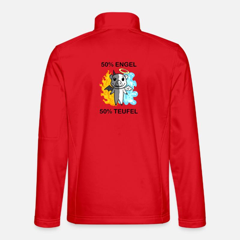 Schwein - Engel und Teufel - Unisex Softshelljacke - Rot