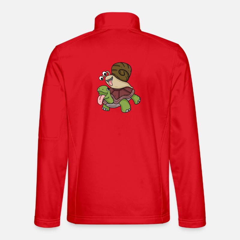 Turtle and snail - Unisex Softshell Jacket - red