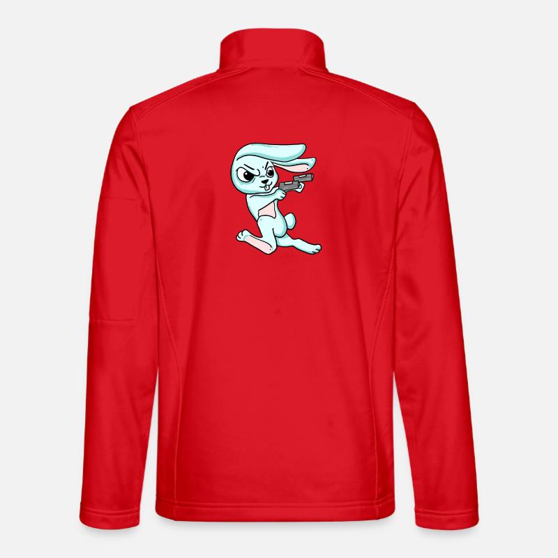 Rabbit with pistol - Unisex Softshell Jacket - red