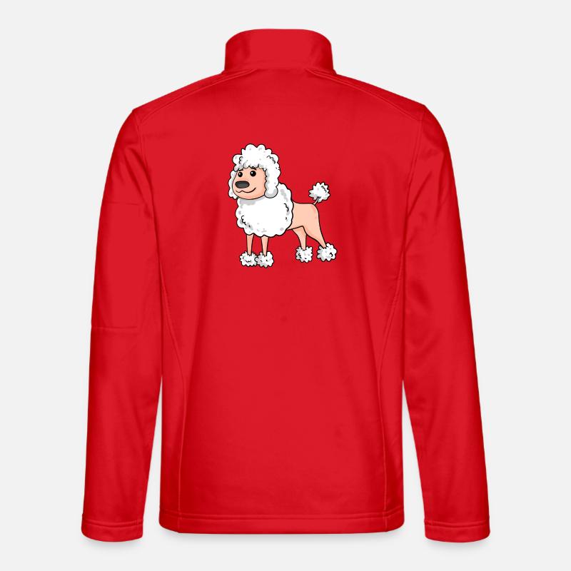 Poodle White Dog Breed - Unisex Softshell Jacket - red