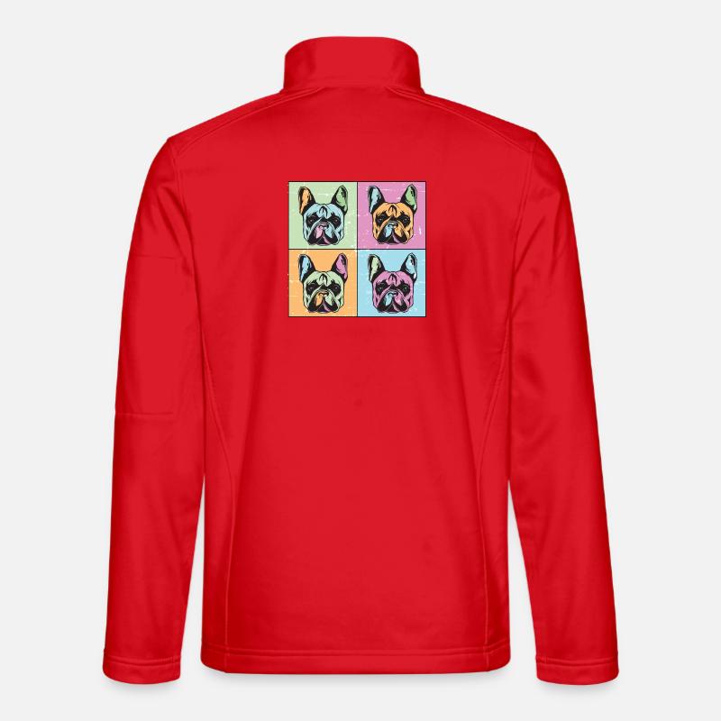 Bulldoggen Bild Abstrakt - Unisex Softshelljacke - Rot