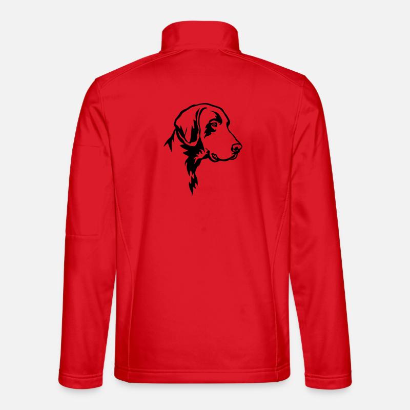 German Shorthair head - Unisex Softshell Jacket - red