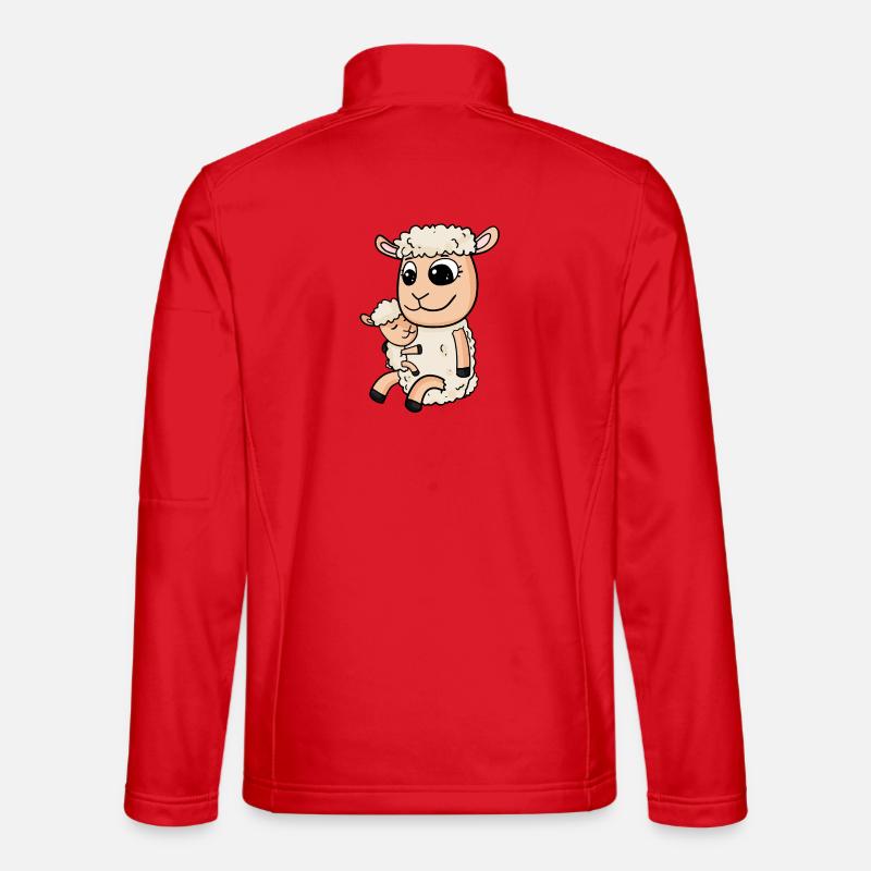 Moutons avec bébé moutons - Veste en tissu softshell Unisexe - rouge
