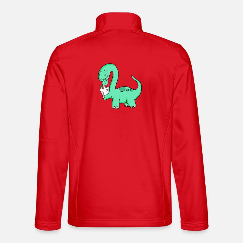 Dinosaur with baby dinosaur - Unisex Softshell Jacket - red
