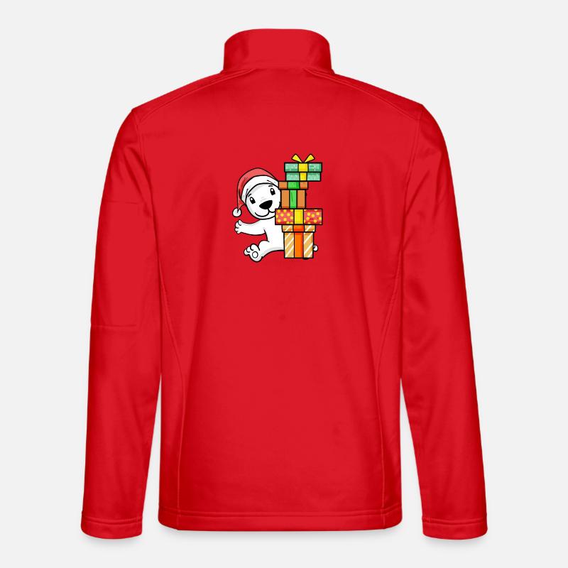 Weihnachten Eisbär mit Geschenke - Unisex Softshelljacke - Rot