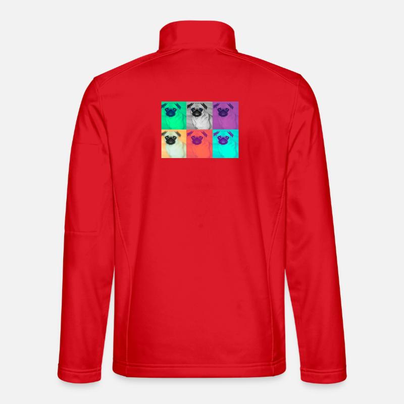 Pop Art Conception de chien - Veste en tissu softshell Unisexe - rouge