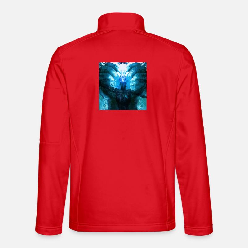 Reflective Deep Blue Creature - Unisex Softshell Jacket - red