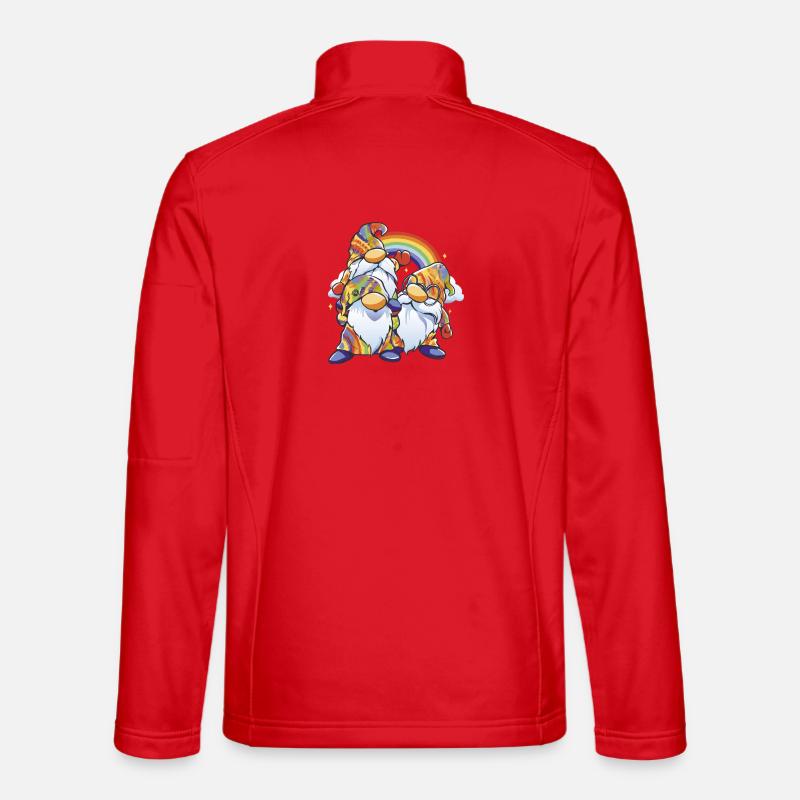 Rainbow Gnome Duo - Unisex Softshell Jacket - red