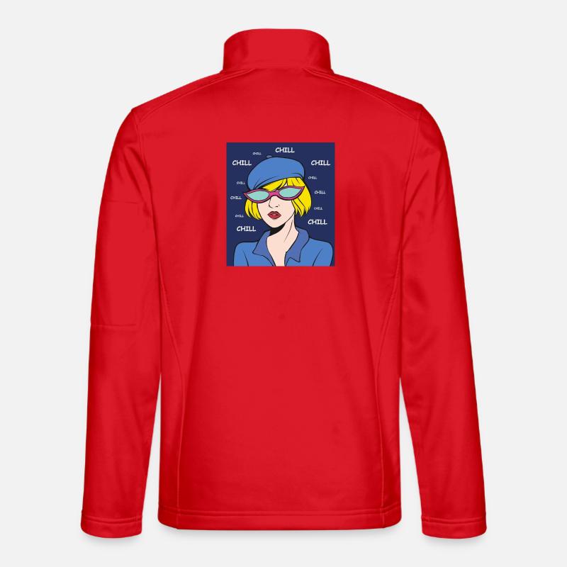 Chill Pop Art Lady - Unisex Softshell Jacket - red