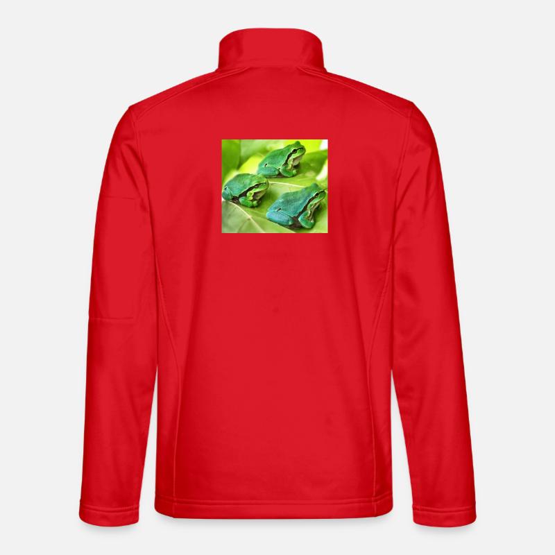 The three green tree frogs - Unisex Softshell Jacket - red