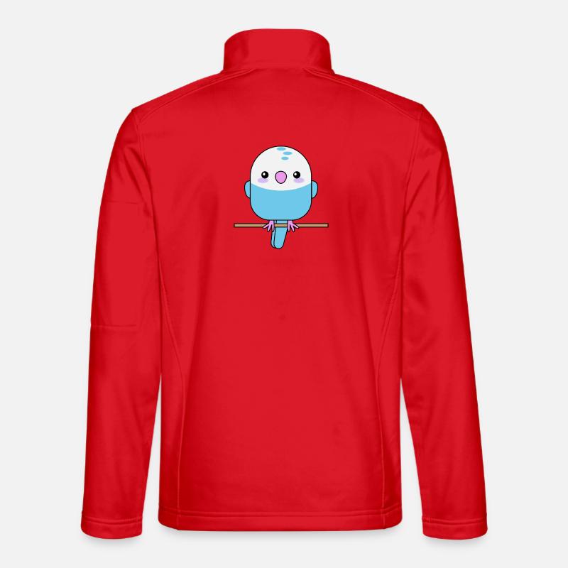 Cute budgie, parrot, bird - Unisex Softshell Jacket - red