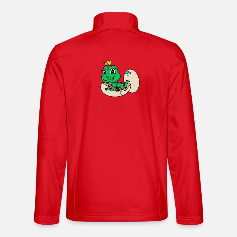 Drache mit Krone aus dem Ei - Unisex Softshelljacke - Rot